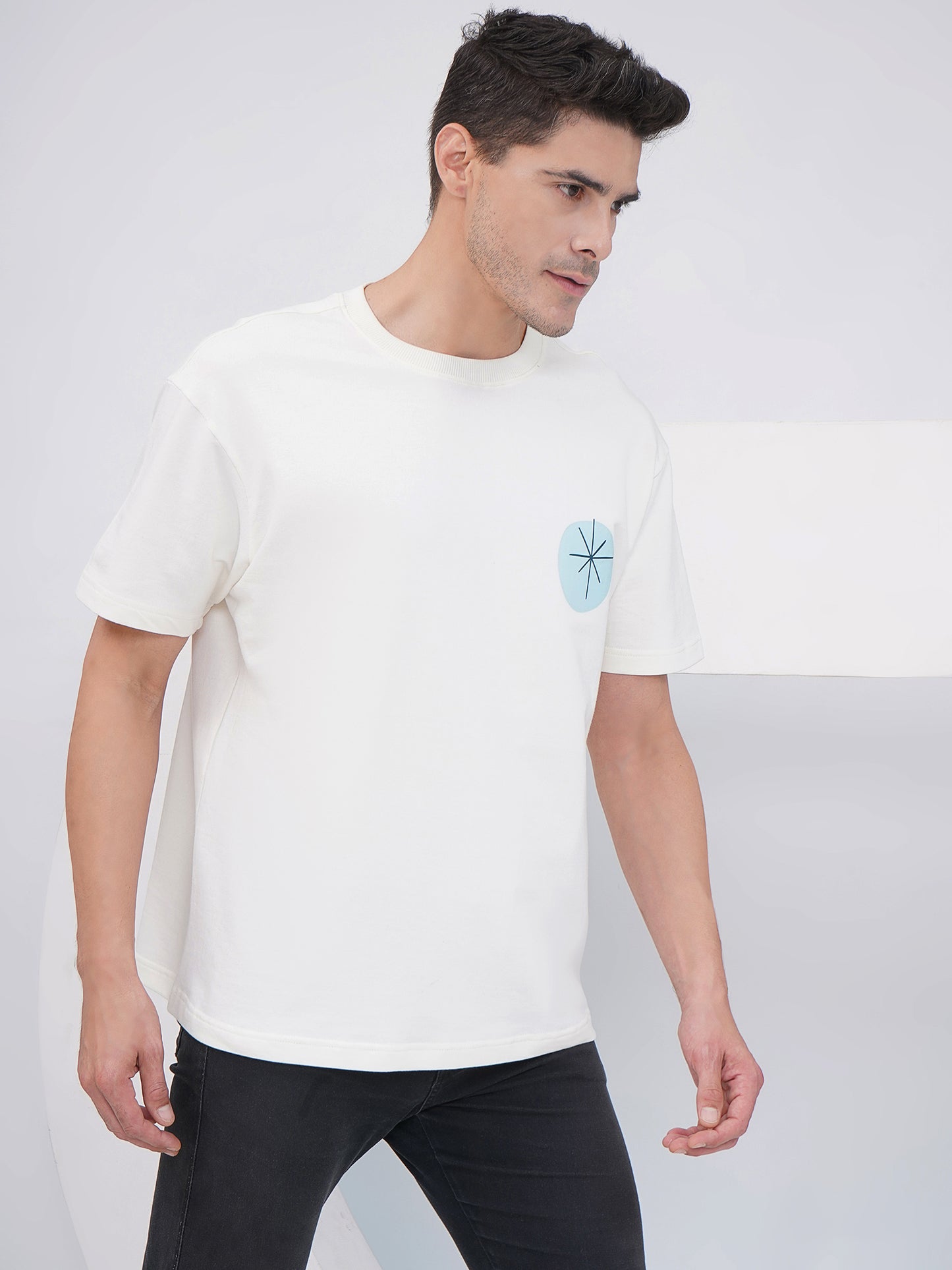 Chance Abstract Graphic Oversized T Shirt- KMOT006