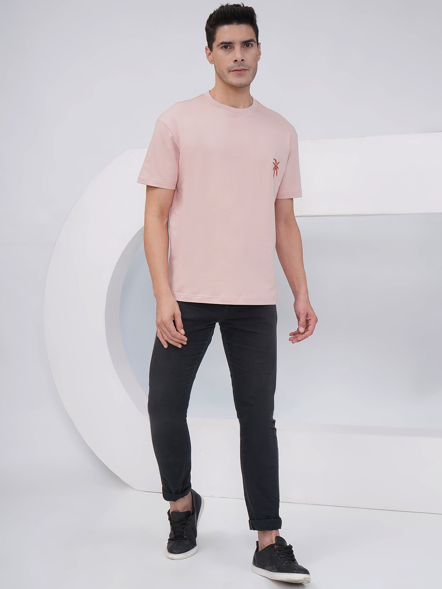 Dusty Pink Oversized Graphic T-Shirt