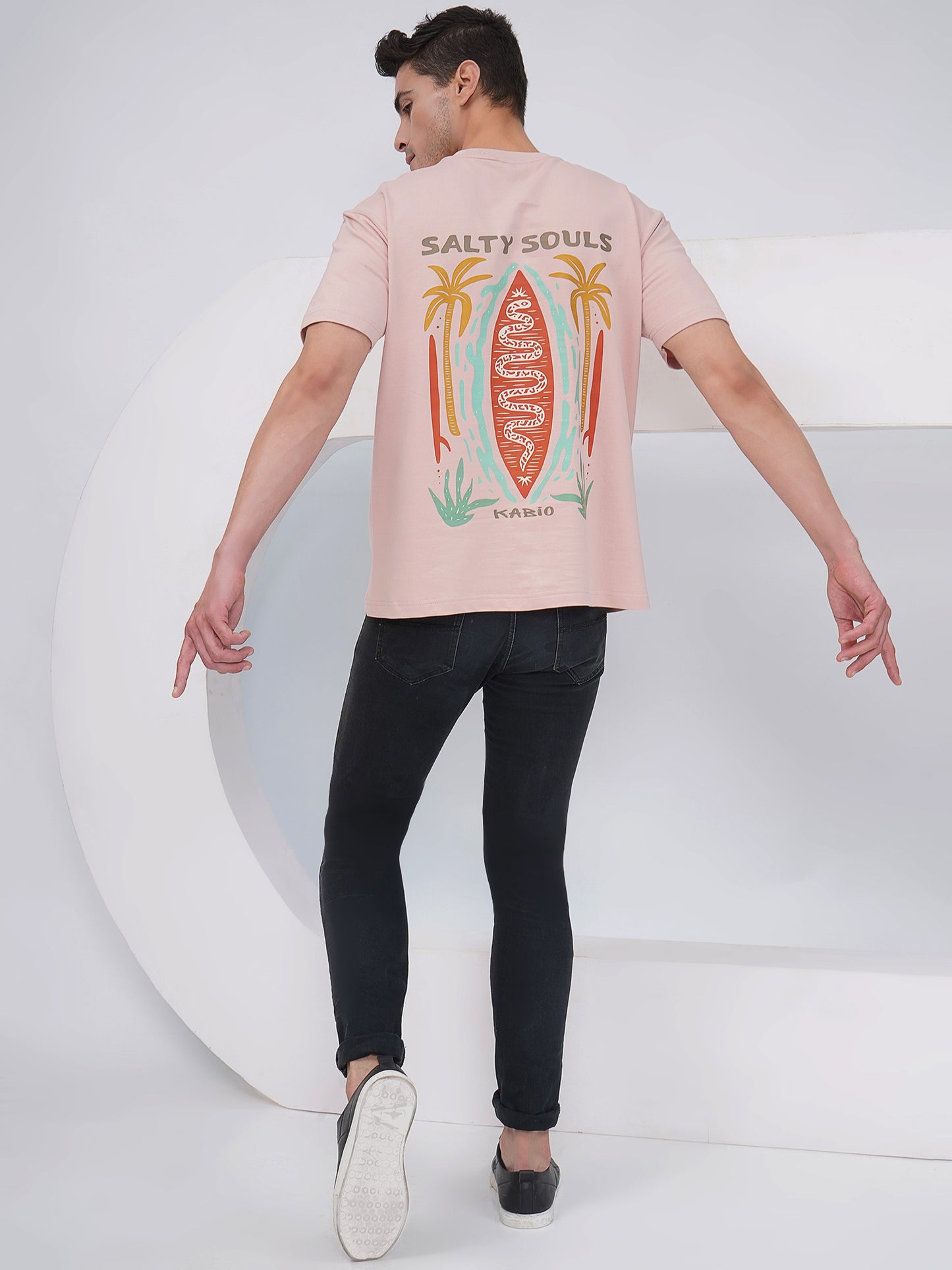Dusty Pink Oversized Graphic T-Shirt