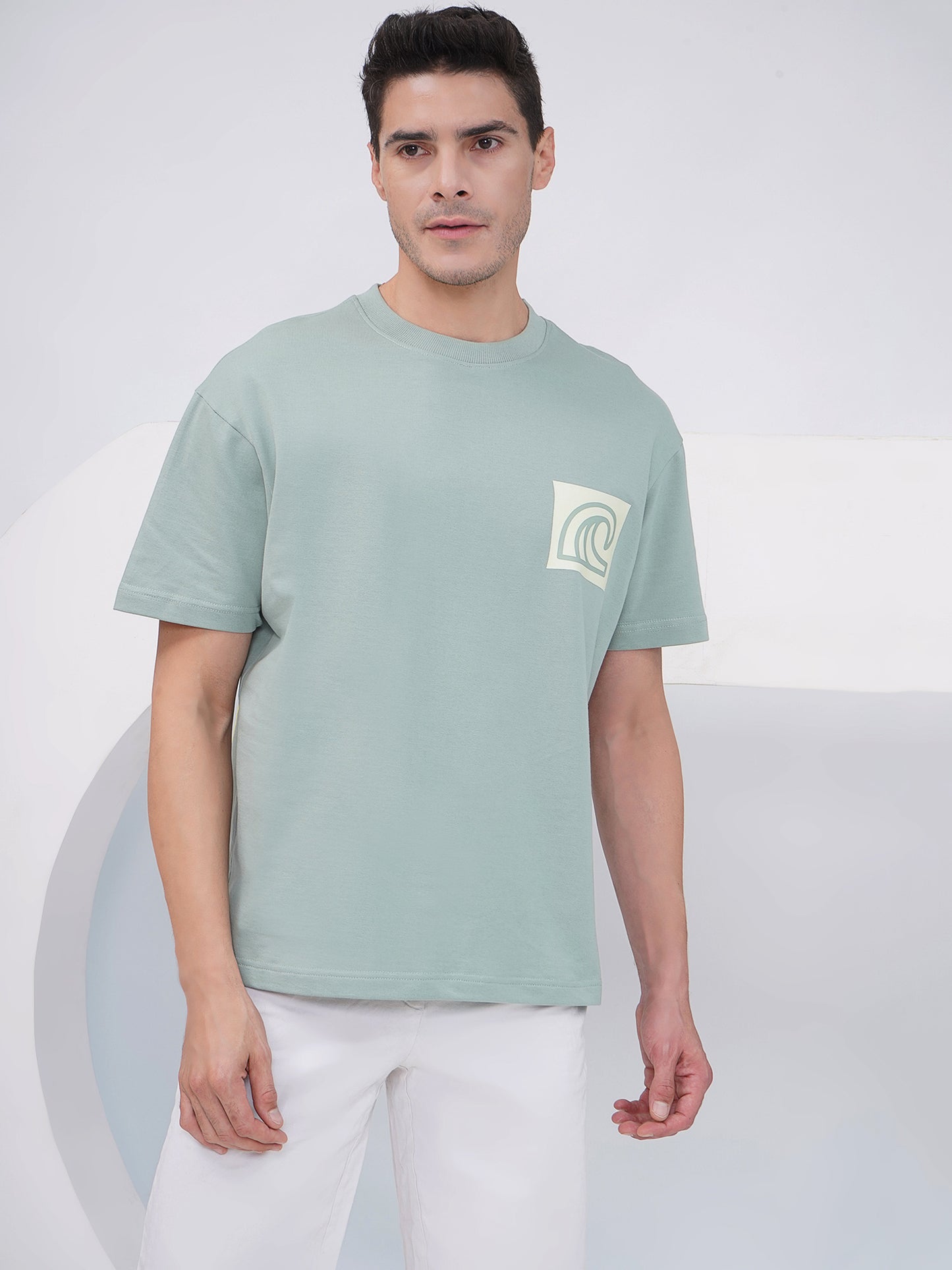 Sage Oversized Graphic T-Shirt- KMOT008