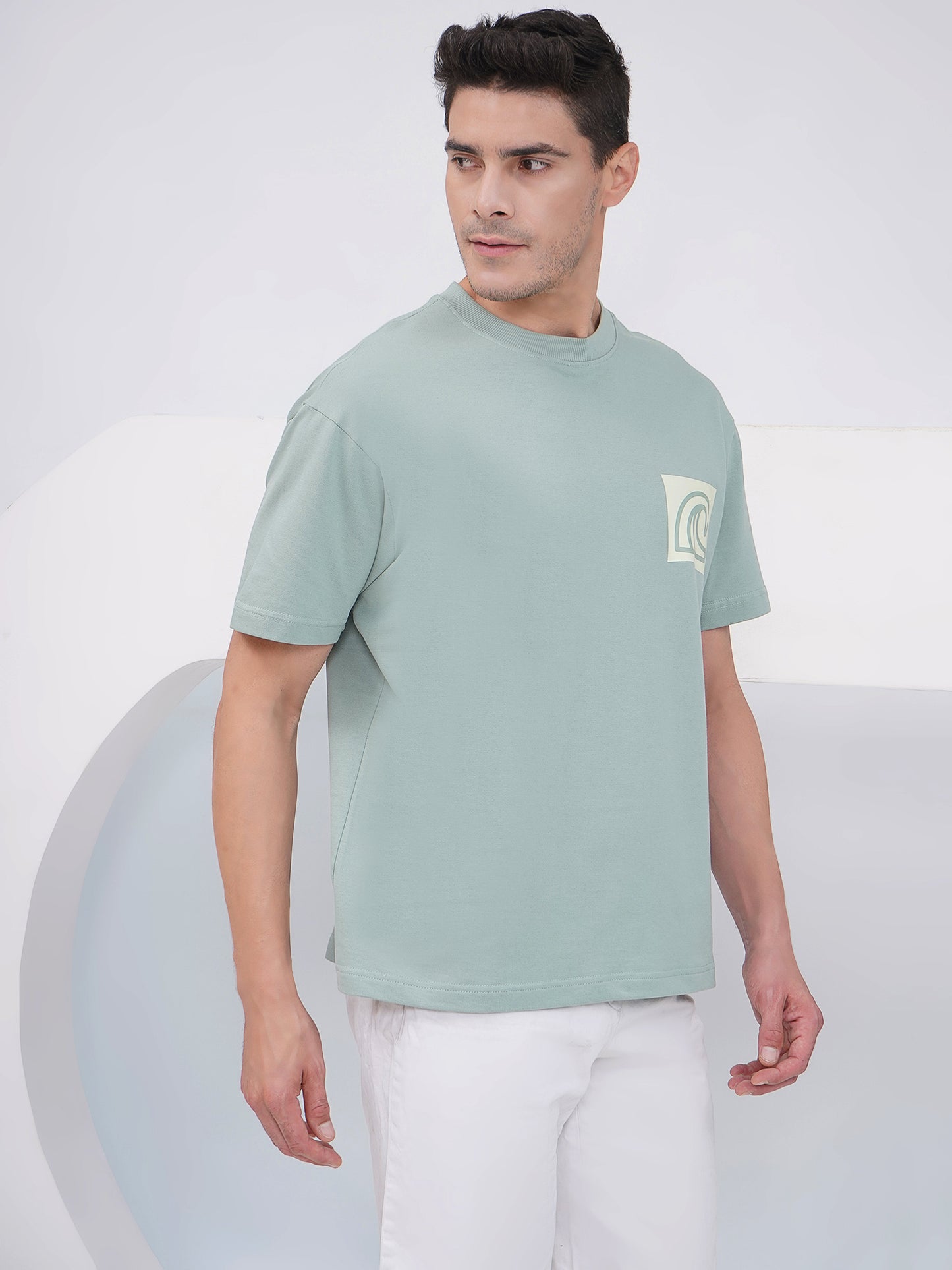 Sage Oversized Graphic T-Shirt- KMOT008