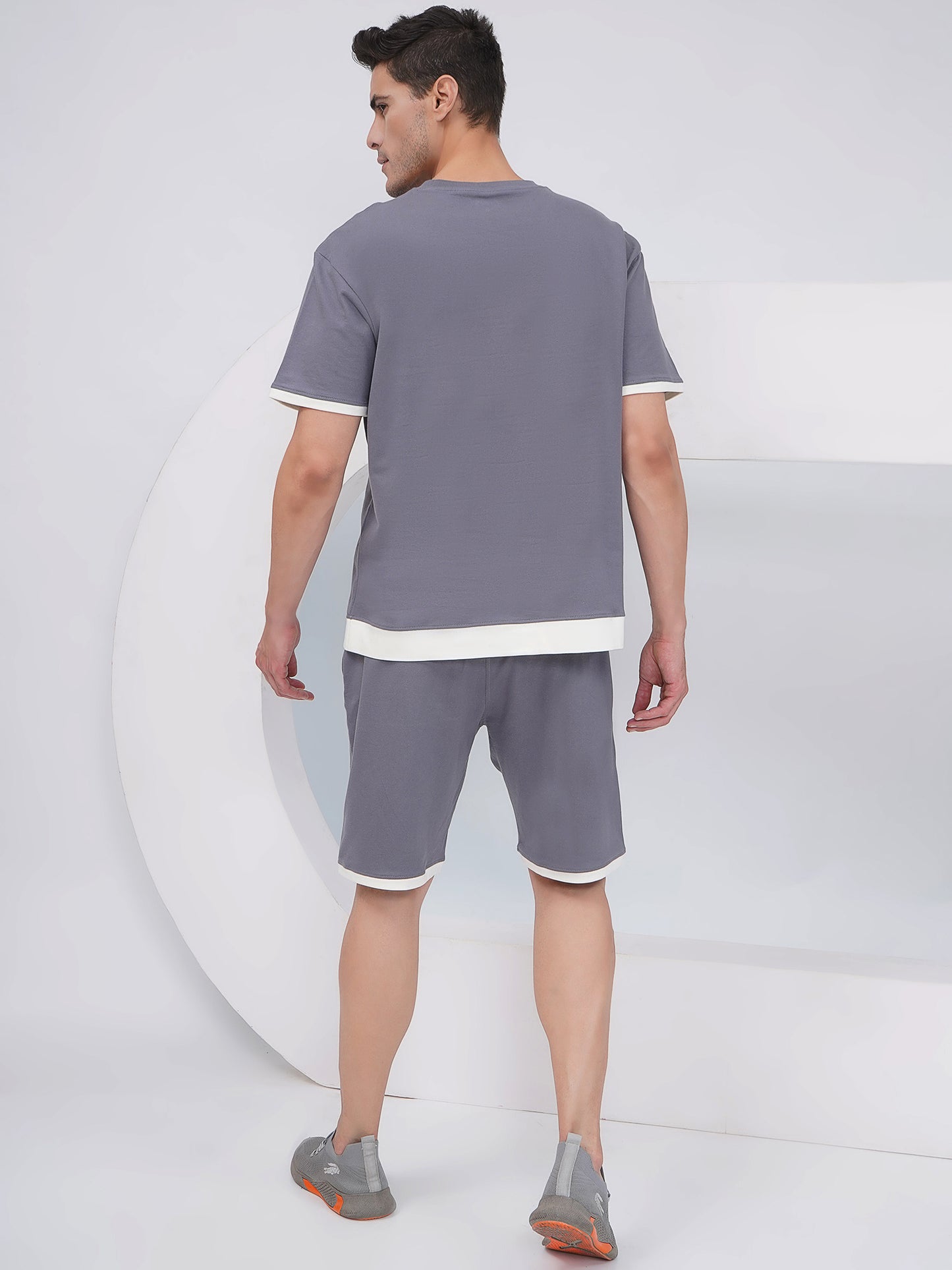 Men’s Slate Grey Contrast Trim Co-Ord Set - KMCS002