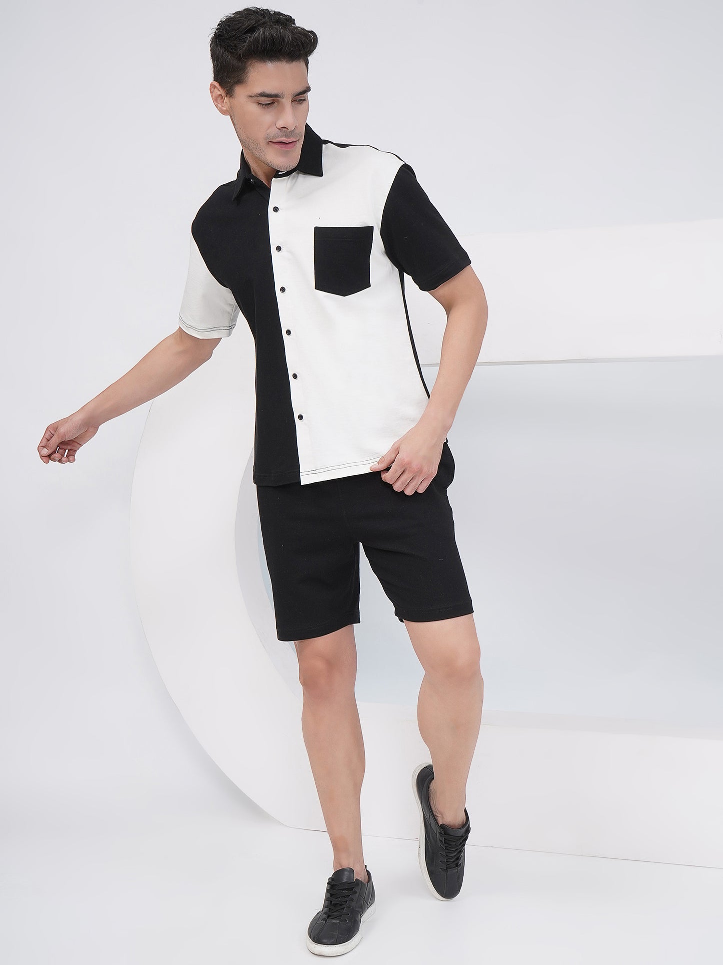 Men’s Monochrome Panel Co-Ord Set – KMCS003