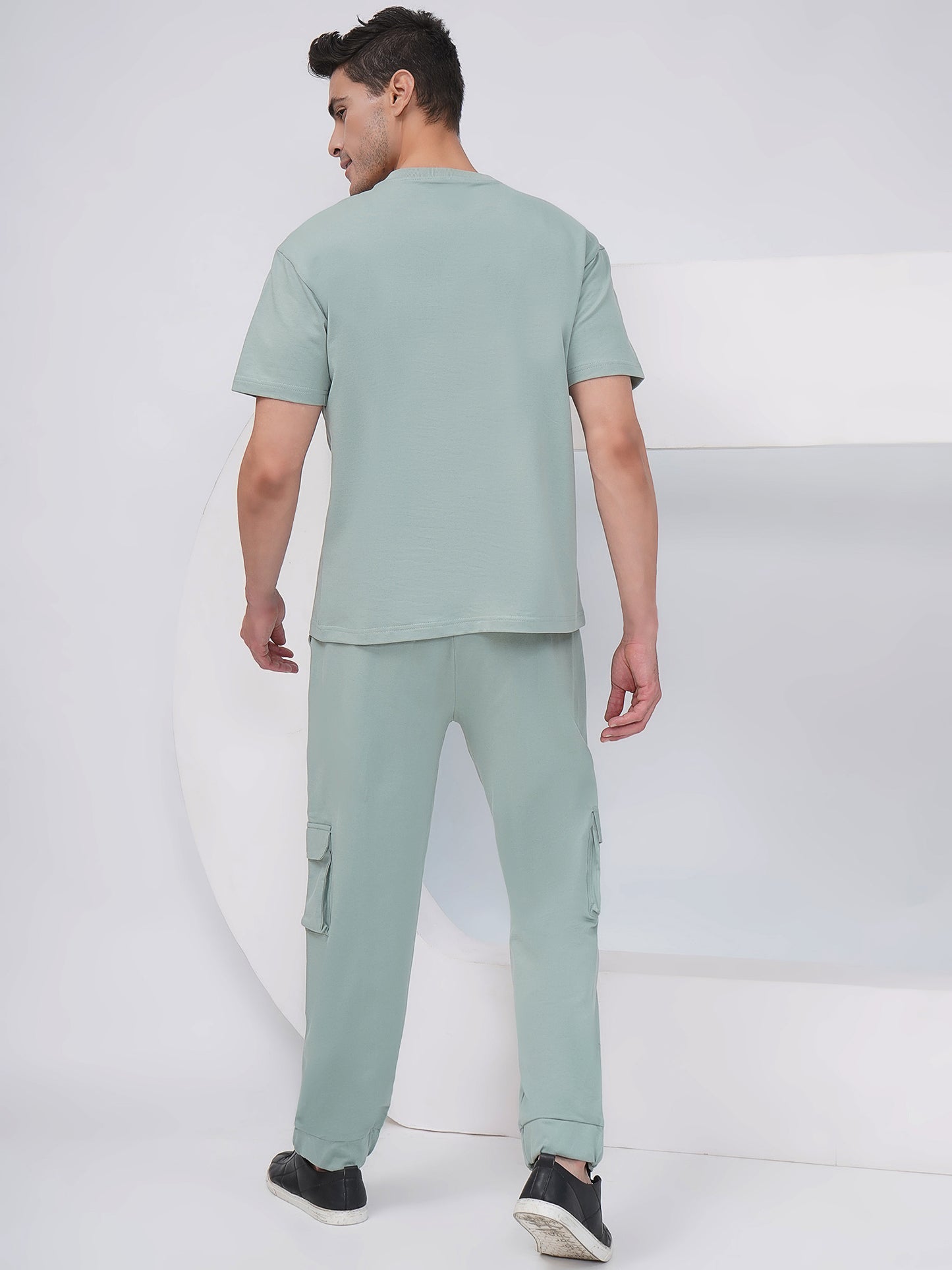 Sage Green Men's Co-ord Set with Utility Pockets –  - KMCS006