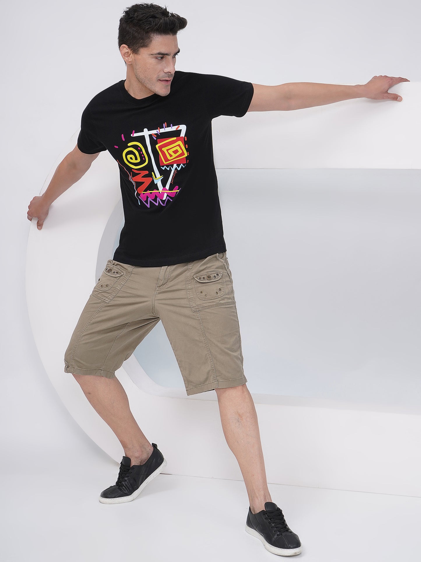 Black Men’s Graphic Print T-Shirt – KMRT002