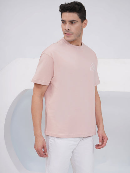 Dusty Pink Men’s Oversized Everyday Graphic T-Shirt – KMOT009