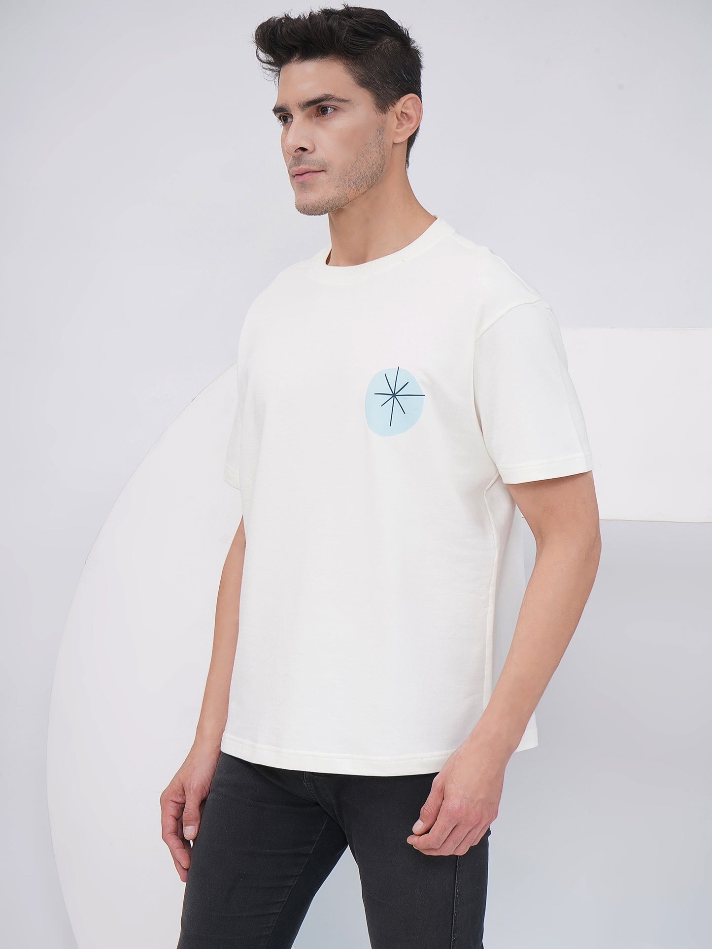 Chance Abstract Graphic Oversized T Shirt- KMOT006