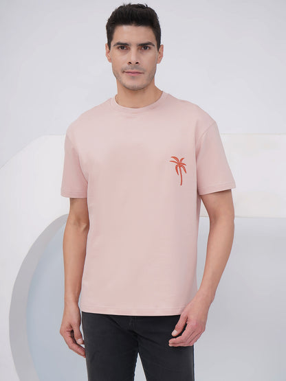 Dusty Pink Oversized Graphic T-Shirt