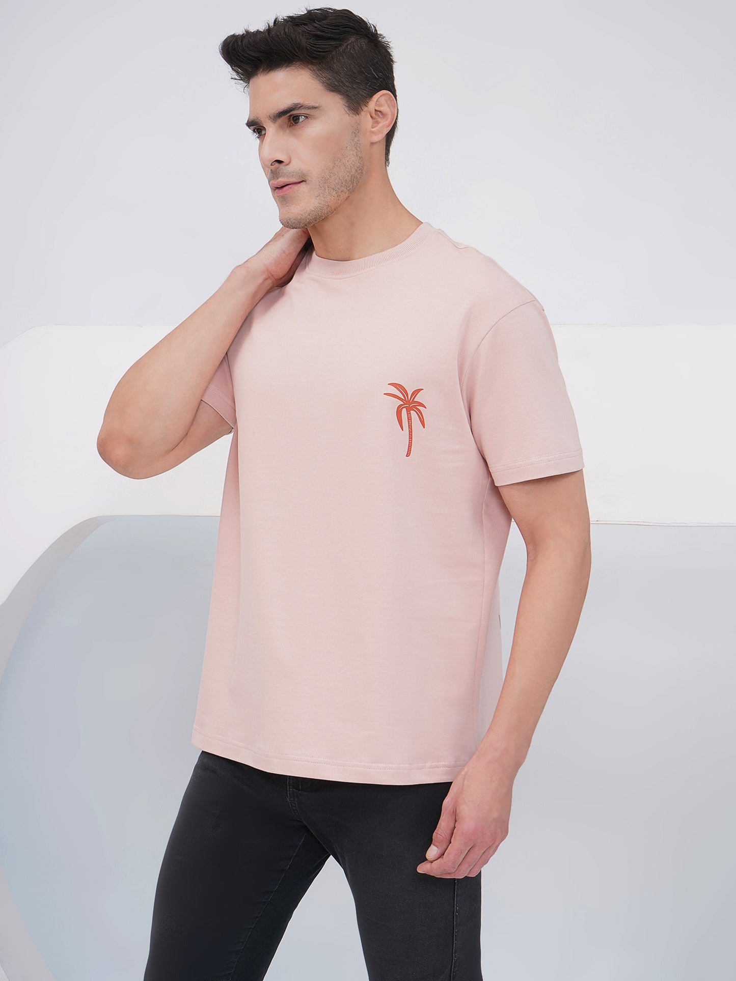 Dusty Pink Oversized Graphic T-Shirt