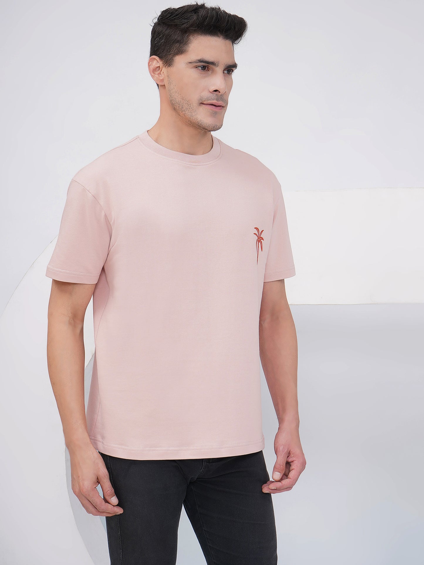 Dusty Pink Oversized Graphic T-Shirt