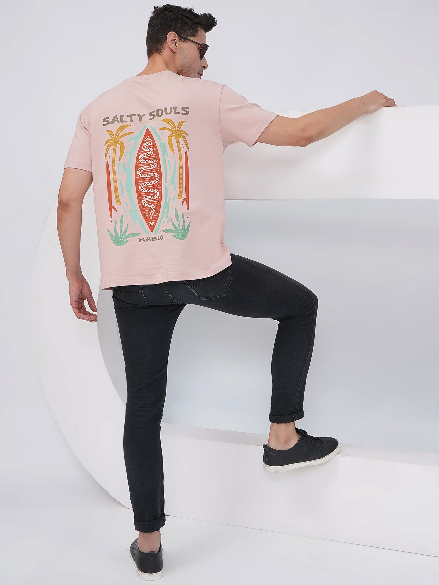 Dusty Pink Oversized Graphic T-Shirt