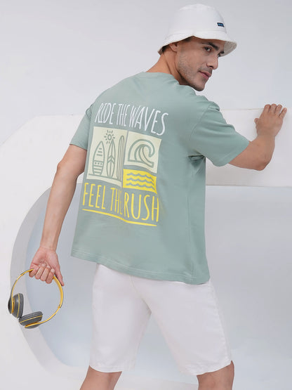 Sage Oversized Graphic T-Shirt- KMOT008