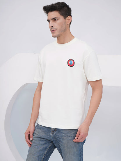 Off White Men’s Oversized Graphic Back Print T-Shirt- KMOT005
