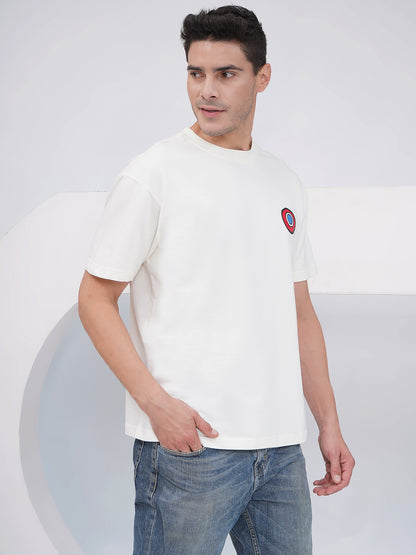 Off White Men’s Oversized Graphic Back Print T-Shirt- KMOT005