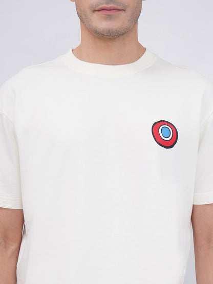 Off White Men’s Oversized Graphic Back Print T-Shirt- KMOT005