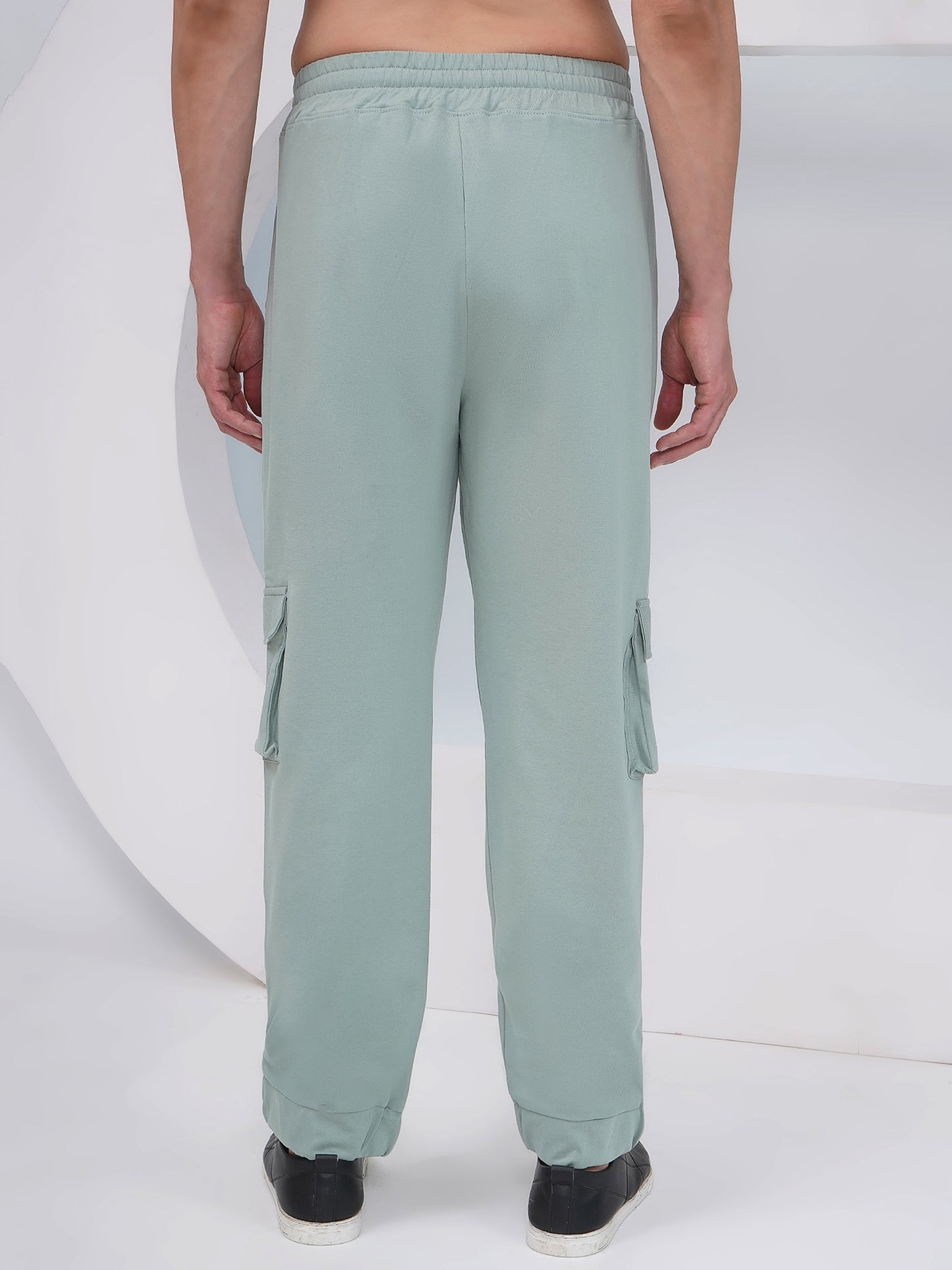 Sage Green Cargo Joggers-KML001