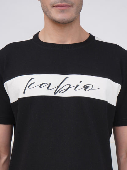 Men’s Black Contrast Panel Co-Ord Set – KMCS004