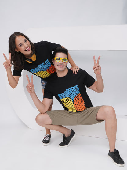 Bold Faces Cotton Couple T-Shirts-KD001