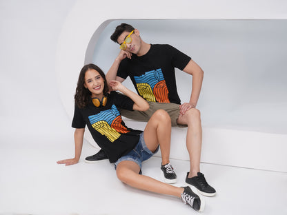 Bold Faces Cotton Couple T-Shirts-KD001
