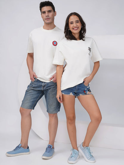 Unisex Oversized T-Shirts – Off White (Set of 2)- KD004