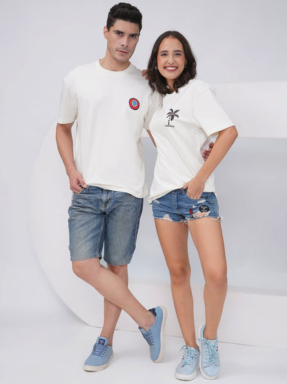 Unisex Oversized T-Shirts – Off White (Set of 2)- KD004